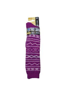 Cabot & Sons Womens Merino Wool Ski & Ride Socks Purple Winter Wear Shoe Sz 6-10